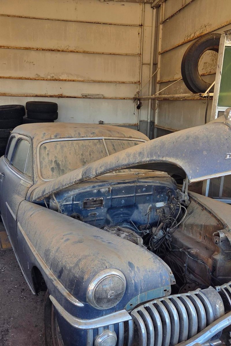 Dusty classic car